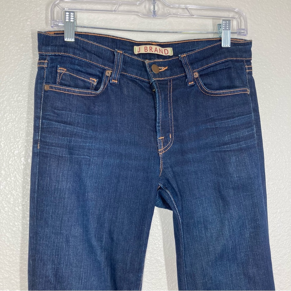 J Brand Womens Boot Cut Denim Jeans Dark Wash 27 Cotton Mid Rise 32" inseam - Picture 5 of 16